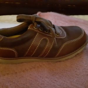 Little boys Sonoma size 13 brown leather shoes